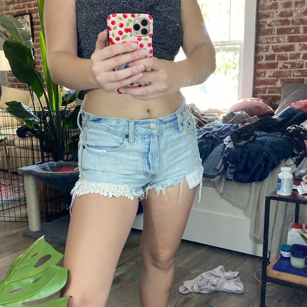 Free People lace trim shorts
